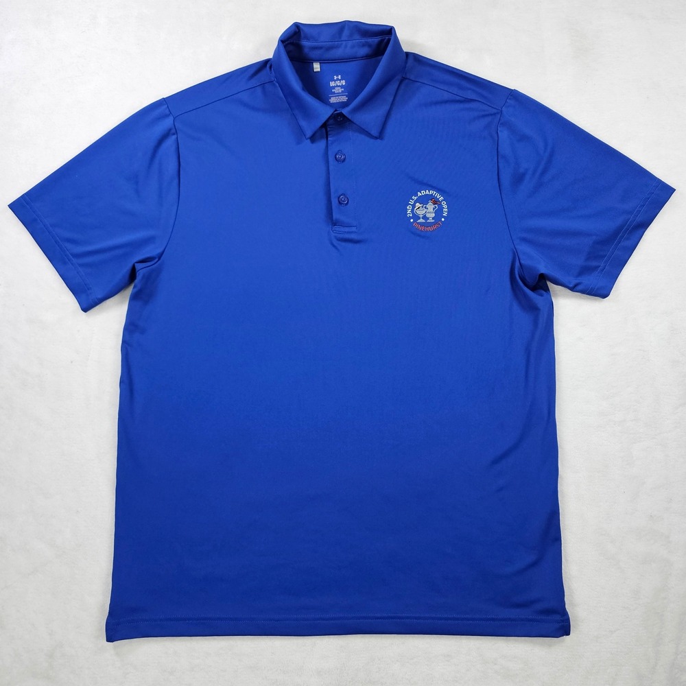 Under Armour Polo Mens Large Blue EX 2nd US Adaptive Open Pinehurst UM0550